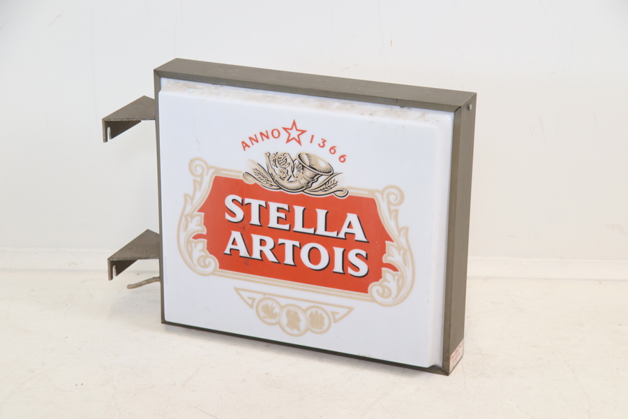 Reklamskylt, "Stella Artois", plast/metall, Group Otten Plastic.