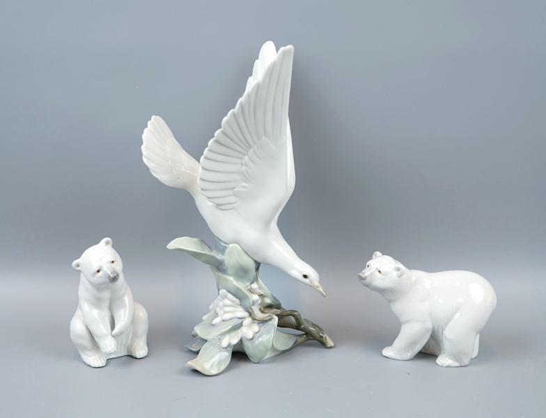 Figuriner, 3 st, porslin, Lladro, Spanien.
