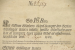 Bancosedel, 16 skilling, 1848.