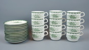 Kaffeservis, 14 delar, porslin, ''Grön Anna'', Rörstrand.