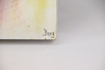 Johanna Berg, "Livets träd", blandteknik på träpannå, signerad, 2011.