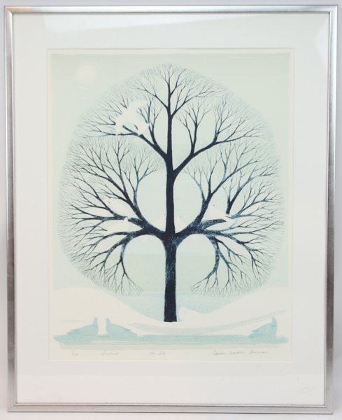 Kerstin Lundberg-Stenman, "Livsträd", originallitografi E.A, signerad.