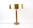Bordslampa, mässing/teak, Boréns, Borås, 1900-talets mitt.