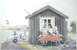 Lena Andersson, Sven Nordqvist och Kjell Lönnå, tryck, 3 st, numrerade, signerade.