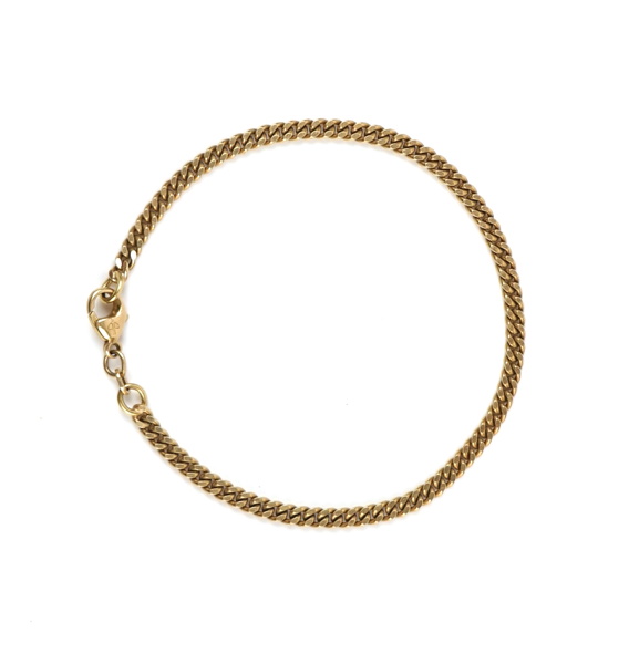 Armlänk, manglad pansarlänk, guld 18k (750).