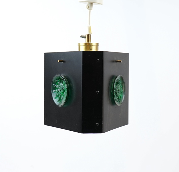 Erik Höglund, taklampa, glas/metall, 1960/70-tal.