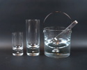 Walter Hickman, glasservis och ishink, 17 delar, glas, ''Pippi'', Kosta Boda. 