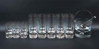 Walter Hickman, glasservis och ishink, 17 delar, glas, ''Pippi'', Kosta Boda. 