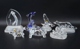Figuriner, 7 delar, glas, Cristal d'Arques, Frankrike.