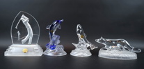 Figuriner, 7 delar, glas, Cristal d'Arques, Frankrike.