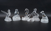 Figuriner, 6 delar, glas, Cristal d'Arques, Frankrike.