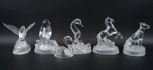 Figuriner, 6 delar, glas, Cristal d'Arques, Frankrike.