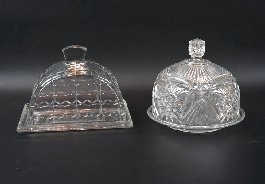 Ostkupor, 2 st, glas, bl.a art deco.