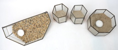 Ljuslyktor, 4 st, glas/metall, Smith's Konsthantverk.