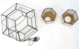 Ljuslyktor, 3 st, glas/Metall, Smith´s Konsthantverk.