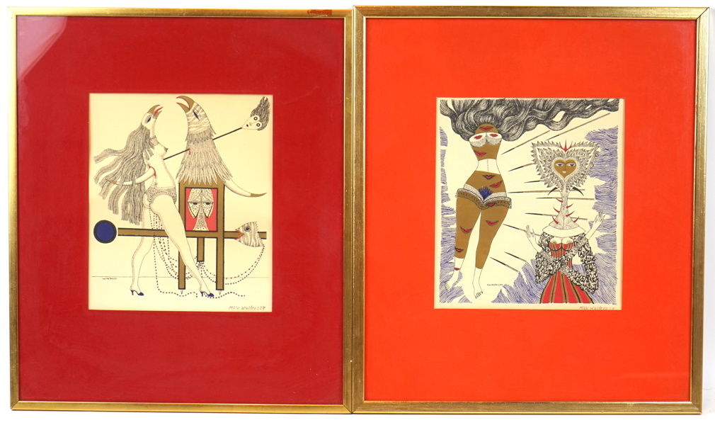 Max Walter Svanberg, litografier, 2 st, signerade, 1957.