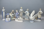 Figuriner, 8 st, porslin. bl.a Nao by Lladro.