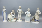 Figuriner, 8 st, porslin. bl.a Nao by Lladro.