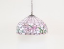 Taklampa, 2 ljuskällor, glas/metall, Tiffanystil.
