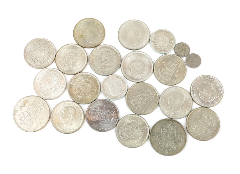 Mynt, Sverige, ett parti, mest 2-kronor.
