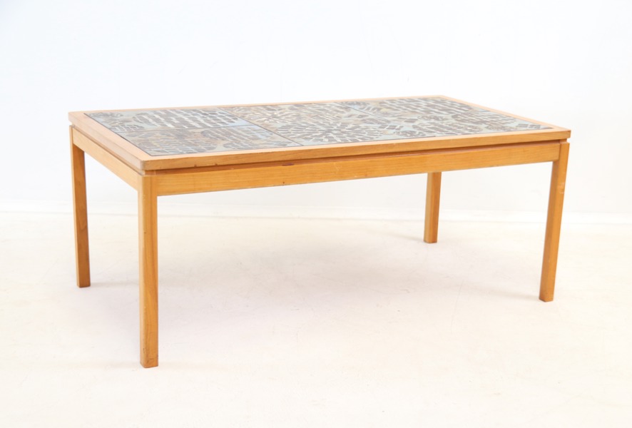 Yngvar Sandström, soffbord, teak/keramik, Seffle Möbelfabrik, 1900-tal.