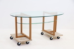 Soffbord, glas/ek, "Brutus", Engelsson.