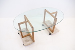 Soffbord, glas/ek, "Brutus", Engelsson.