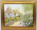 Agneta Karlsson, "Blomsterprakt på landet", olja på duk, signerad.
