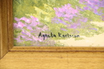 Agneta Karlsson, "Blomsterprakt på landet", olja på duk, signerad.