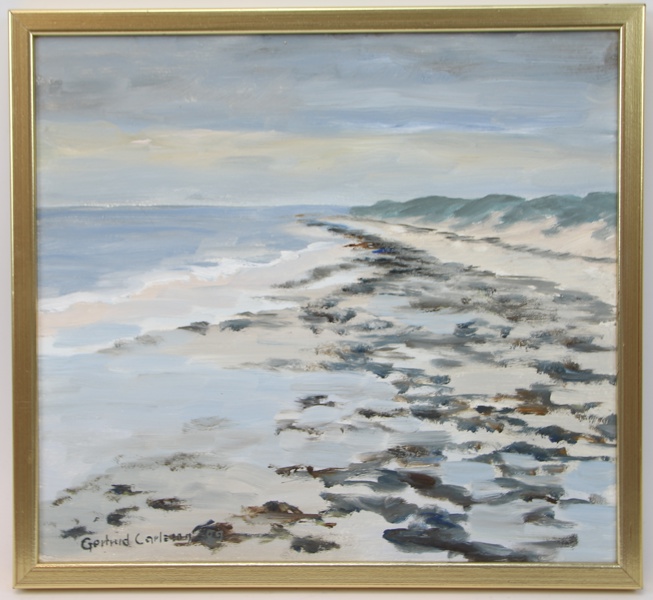 Gertrud Carlsson, olja på pannå, signerad, 1989.