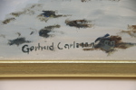 Gertrud Carlsson, olja på pannå, signerad, 1989.