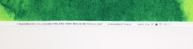 Aino-Maija Metsola, väggdekoration, textil, "Juhannustaika", Marimekko, 2007.