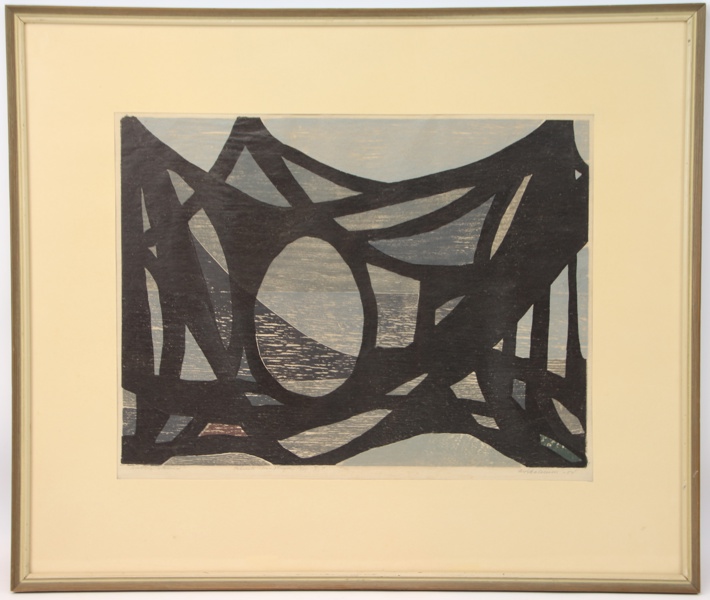 Arno Vihalemm (Estland 1911-1990), träsnitt/handtryck 14/14, 1954.