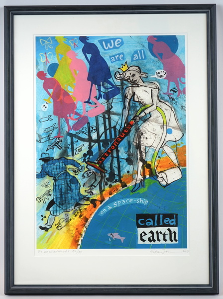 Gittan Jönsson, ''We are all austronauts'', Gicléetryck nr 23/55, signerad, 2007.