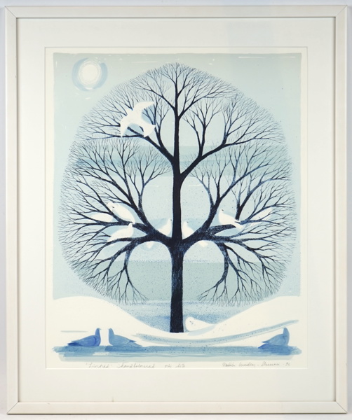 Kerstin Lundberg-Stenman, ''Livsträd'', originallitografi, signerad, 1996.