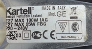 Ferruccio Lavaini, taklampa, plast, '' GE' '', Kartell, Italien.