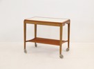 Serveringsvagn, teak/perstorpsplatta, 1950/60-tal.