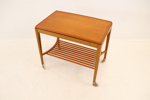 Serveringsvagn, teak/perstorpsplatta, 1950/60-tal.
