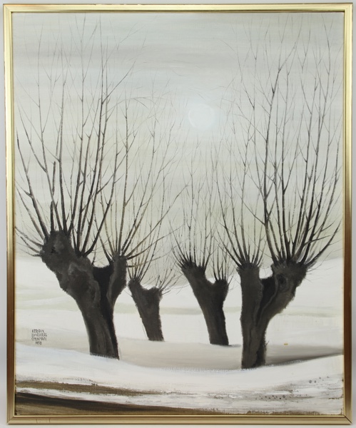 Kerstin Lundberg-Stenman, olja på duk, signerad, 1980.