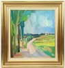 Gerhard Wihlborg, "Väg i försommarlandskap, Hörup", olja på pannå, signerad, 1951.