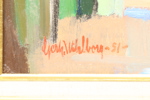 Gerhard Wihlborg, "Väg i försommarlandskap, Hörup", olja på pannå, signerad, 1951.