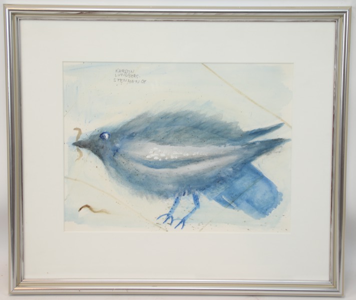 Kerstin Lundberg-Stenman, blandteknik på papper, signerad, 2004.