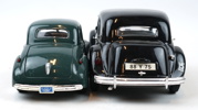 Modellbilar, 2 st, Citroen 15CV 6 Cyn (1952), 1/18 och Chevrolet Coupe (1939), 1/24, bl.a Maisto.