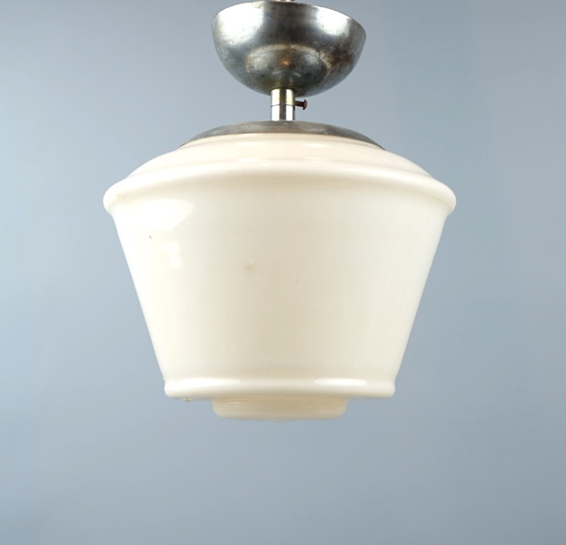 Taklampa, glas/metall, 1930/40-tal.