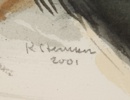 Kerstin Lundberg-Stenman, "Kråka 3", akvarell, signerad K Stenman, 2001.