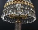Bordslampa, glas/mässing.