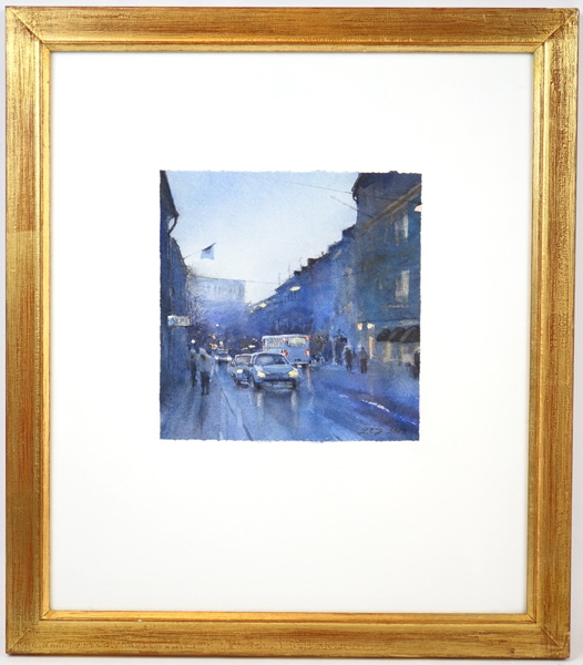 Lars R Johansson, ''Kungsgatan'', akvarell, signerad, 2013.