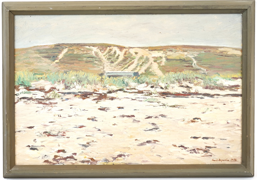 Gert Aspelin, ''Röd tång, Vitemölle'', olja på duk, signerad, 1976.
