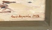 Gert Aspelin, ''Röd tång, Vitemölle'', olja på duk, signerad, 1976.