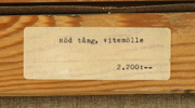 Gert Aspelin, ''Röd tång, Vitemölle'', olja på duk, signerad, 1976.